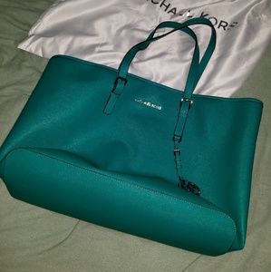 Michael Kors blue green tote with dust bag